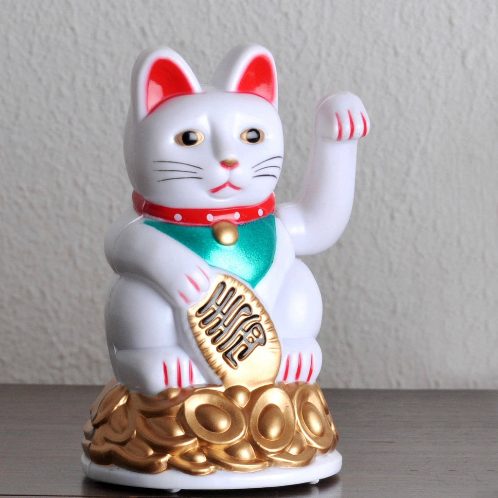 Chat chanceux blanc 11cm