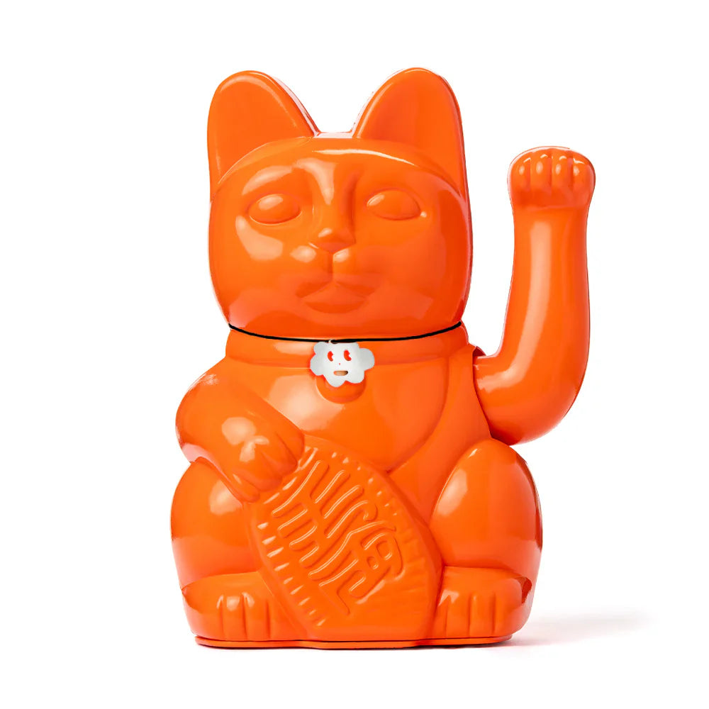 Orange Lucky Cat Maneki Neko