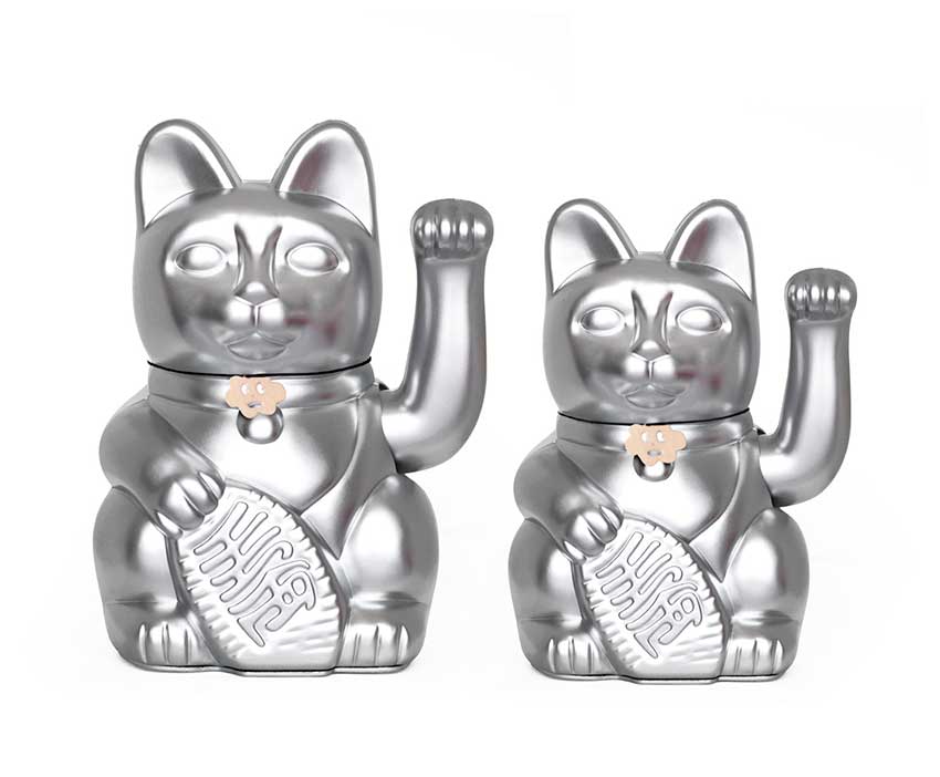 Chat Chanceux Argent - le Chat Chanceux