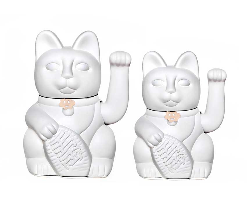 Chat chanceux tirelire signe porte bonheur Porcelaine 25 cm blanc Chat chanceux tirelire signe porte bonheur Porcelaine 25 cm blanc