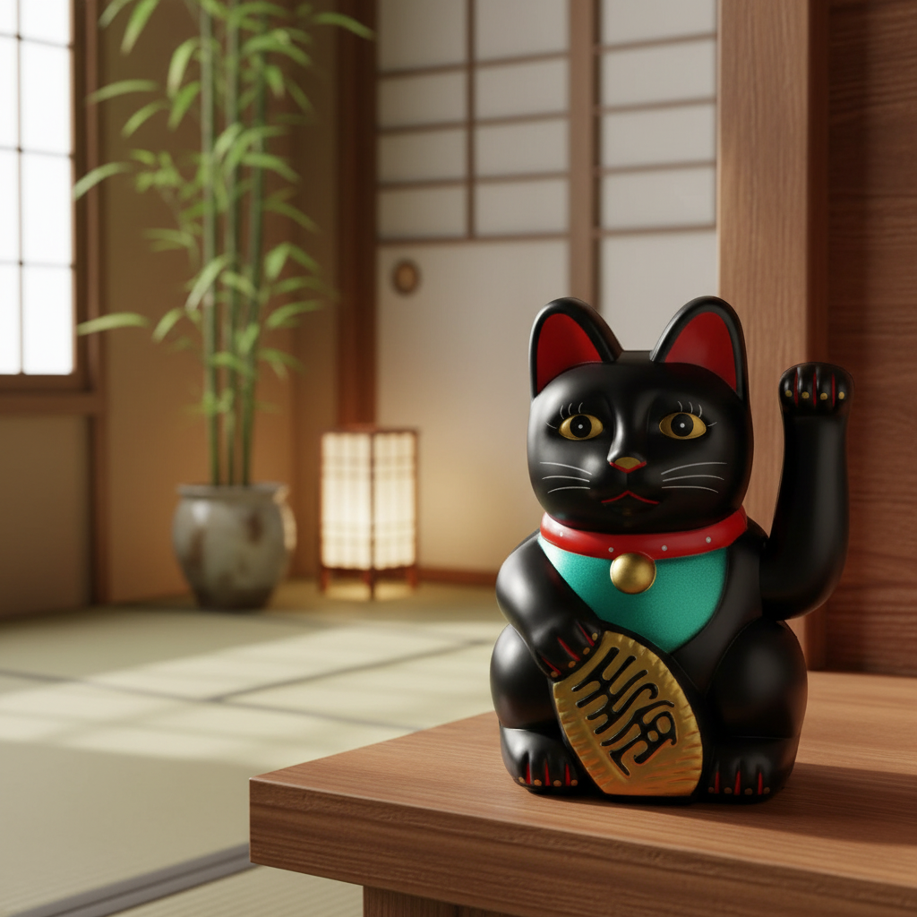 Klassisk svart Lucky Cat