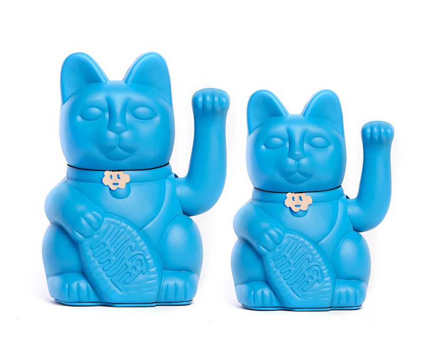 Chat Chanceux Bleu Ciel Smurf - le Chat Chanceux