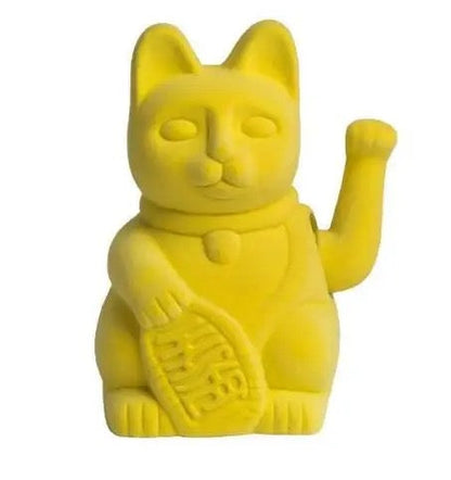 Chat Chanceux Jaune Velours - le Chat Chanceux