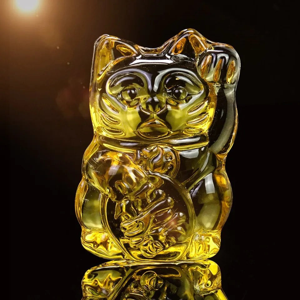 Statuette Chat Chanceux Jaune - le Chat Chanceux