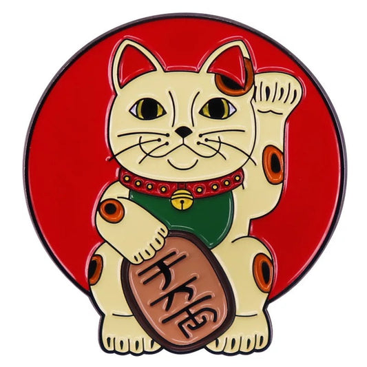 Lucky Cat Rising Sun Pin