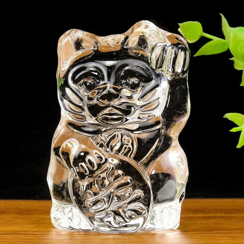 Glückskatzenfigur – Maneki Neko, Seitenansicht – The-luckycat