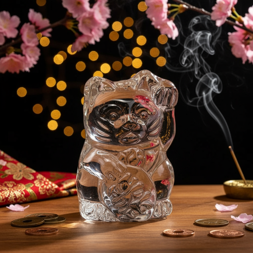 Wit gelukskatbeeldje