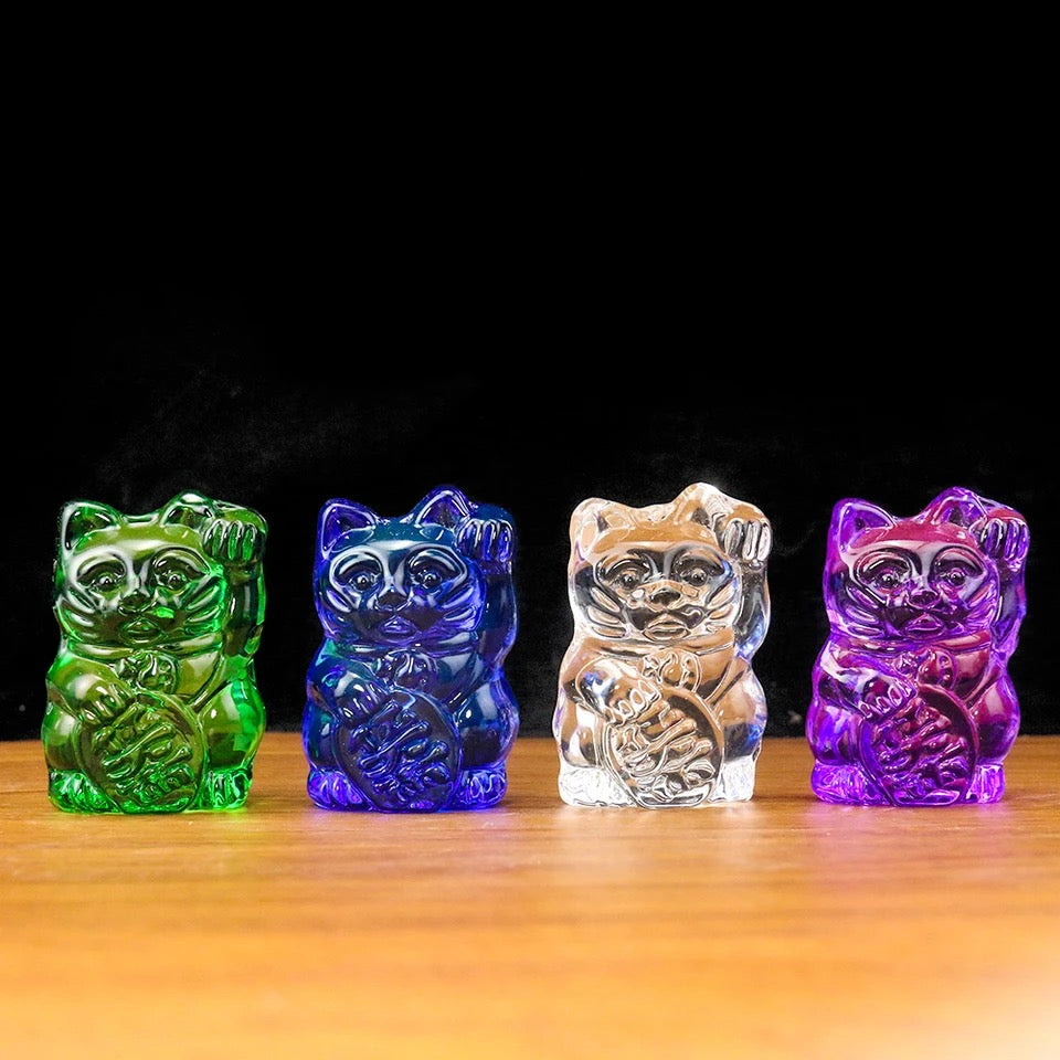 Statuette Chat Chanceux Vert - le Chat Chanceux