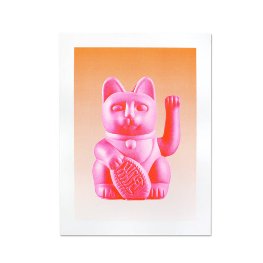 Kunstdruck Lucky Cat Pink