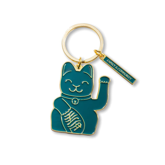 Porte-clés Chat Chanceux Vert Donkey | Maneki Neko Lucky Cat boutique