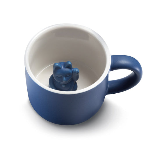 Mug Chat Chanceux Bleu Foncé Donkey | Maneki Neko Lucky Cat boutique