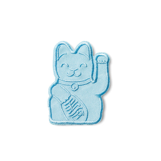 Patch Chat Chanceux Bleu Donkey | Maneki Neko Lucky Cat boutique