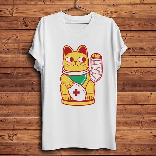 Goldenes Pechkatzen-T-Shirt