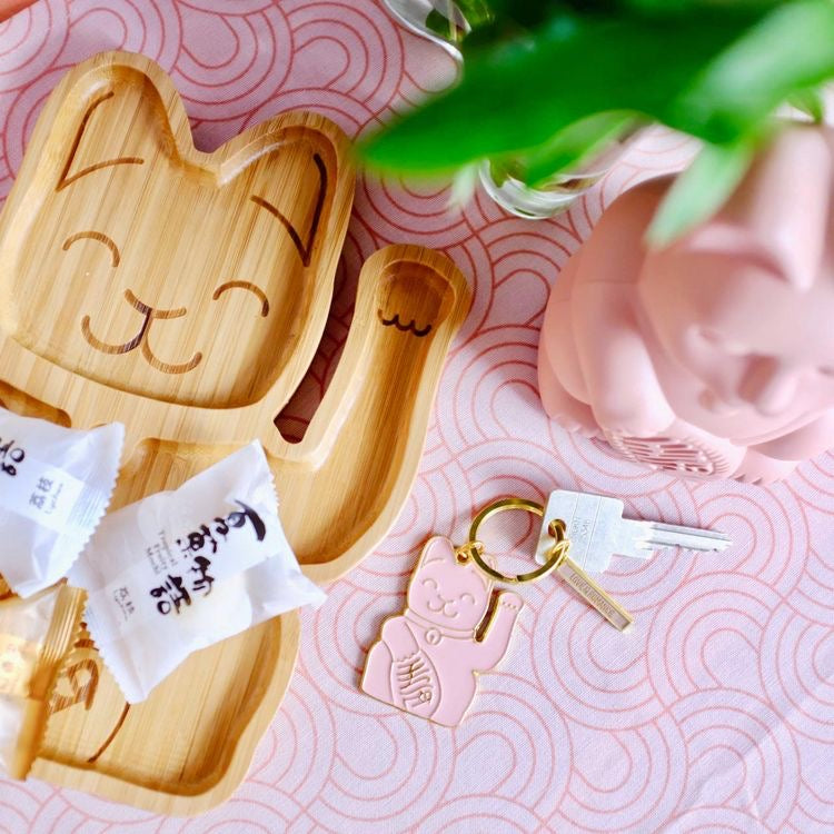 porte-cles-chat-chanceux-rose-donkey 