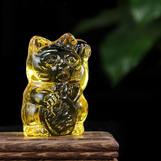 Yellow Lucky Cat Statuette