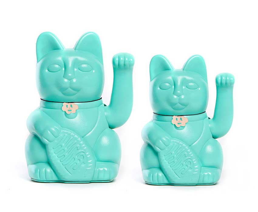 Chat Chanceux Bleu Aquamarine Diminuto Cielo | Maneki Neko Lucky Cat boutique