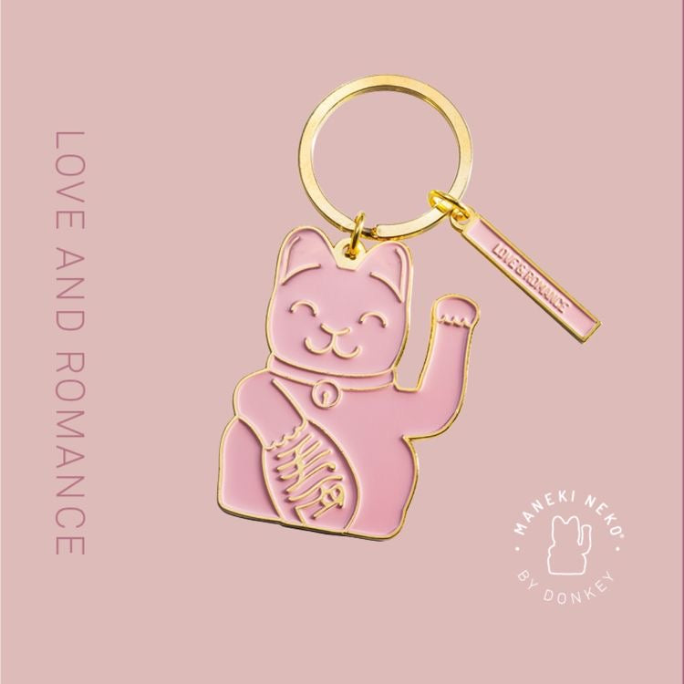 porte-cles-chat-chanceux-rose-donkey 